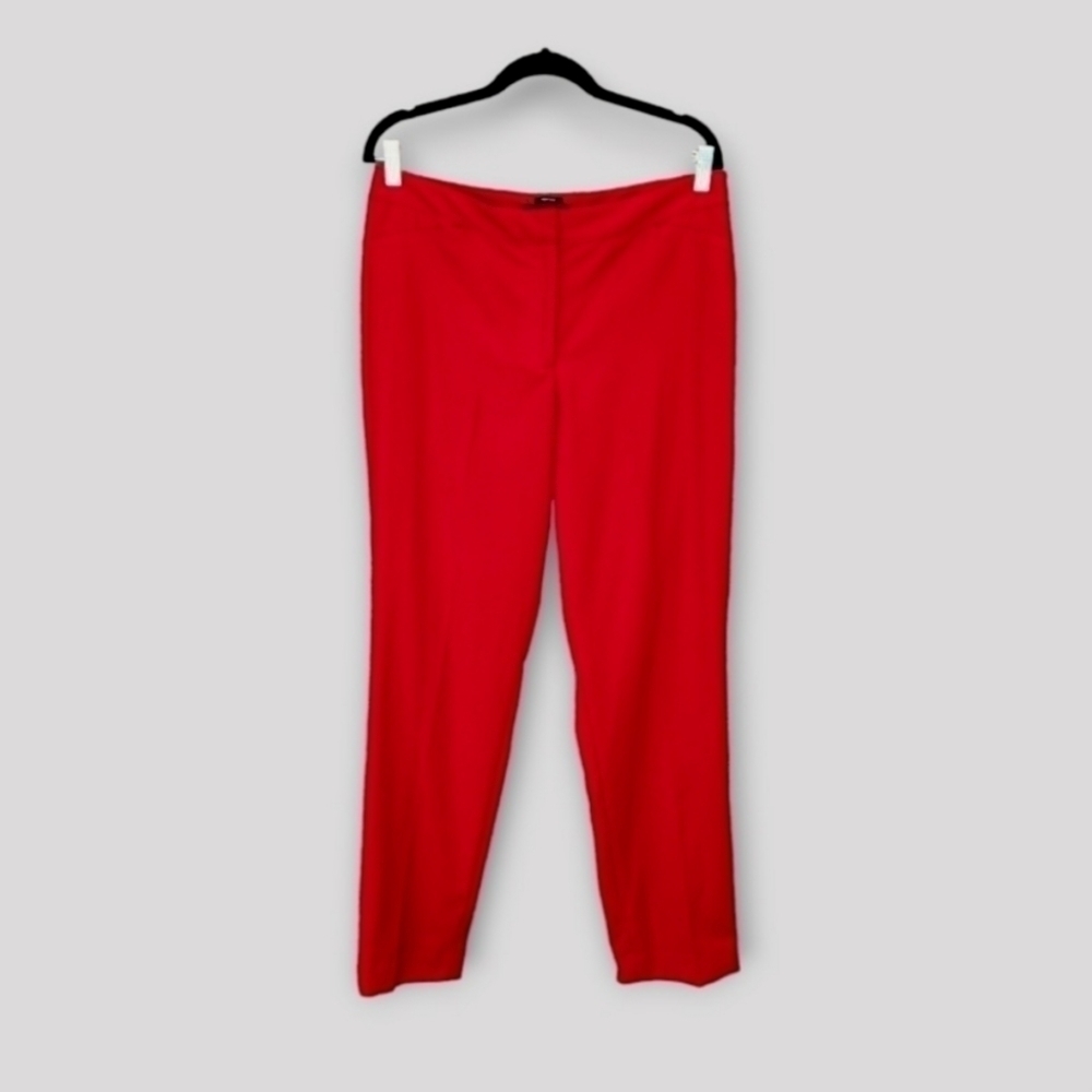 Talbots Pants Womens 10 Red Heritage Wool Flat Front